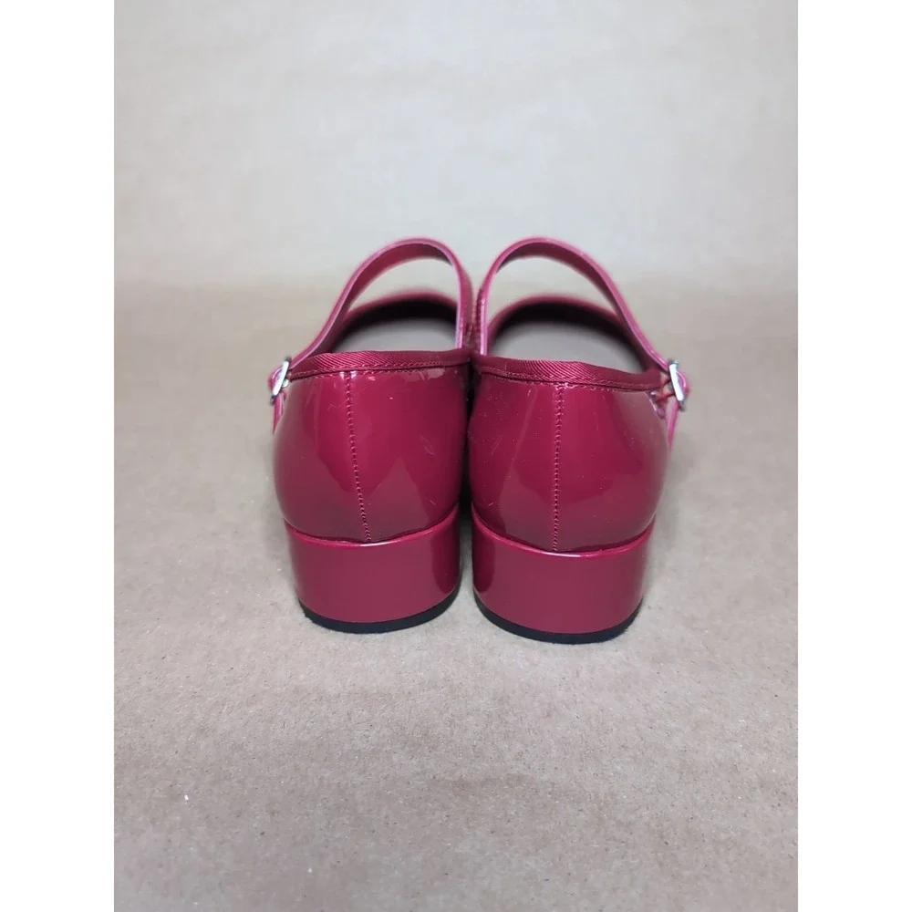 Madden Girl Sz 7‎ Tutuu Red Patent Low Heel Mary Janes Party Adjust Strap Teen
